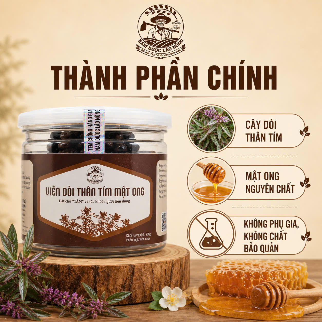 Viên Dòi Thân Tím Mật Ong Hỗ Trợ Các Vấn Đề Về Hô Hấp Và Dạ Dày